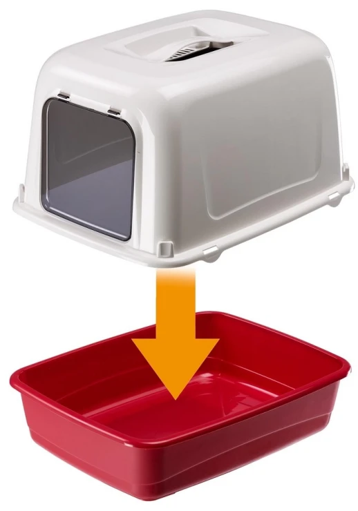 Туалет для кошек Ferplast CLEAR CAT 10 закрытый угольный