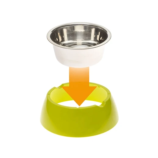 Металлическая миска Ferplast JOLIE SM на пластиковой подставке зеленая,0,5л