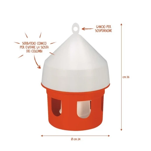 Поилка для птиц подвесная 5 л.