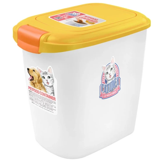 Контейнер Catidea для сухого корма на 12 л 5 - 6,5 кг совок желтый
