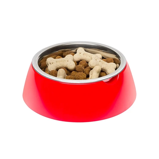 Металлическая миска Ferplast JOLIE SM на пластиковой подставке красная 0,5л