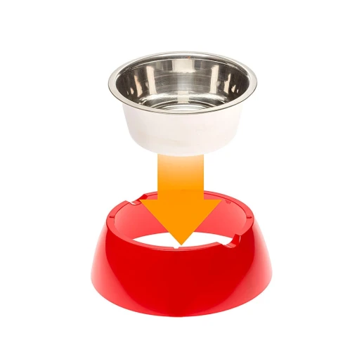 Металлическая миска Ferplast JOLIE SM на пластиковой подставке красная 0,5л