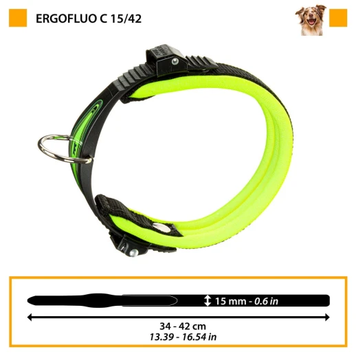Ошейник Ferplast ERGOFLUO C15/42 с подкладкой и микрорегулировкой желтый