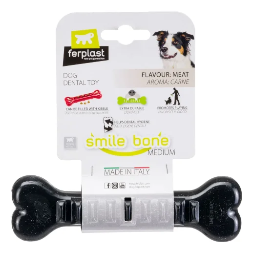 Игрушка - кость Ferplast SMILE M черная термопластичный полиуретан