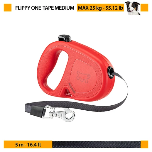 Рулетка Ferplast FLIPPYONE M черная лента 5м 25кг