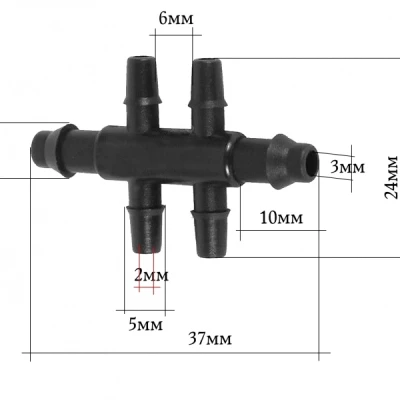 Разветвитель для капельниц на четыре микротрубки 3 мм с двух микротрубок по 6 мм