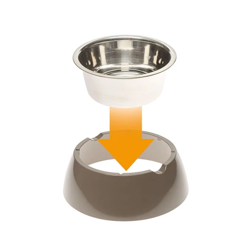 Металлическая миска Ferplast JOLIE SM на пластиковой подставке серая,0,5л