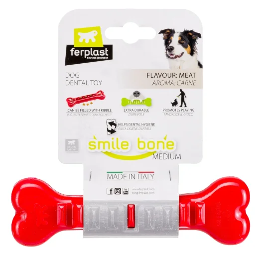 Игрушка - кость Ferplast SMILE M красная термопластичный полиуретан