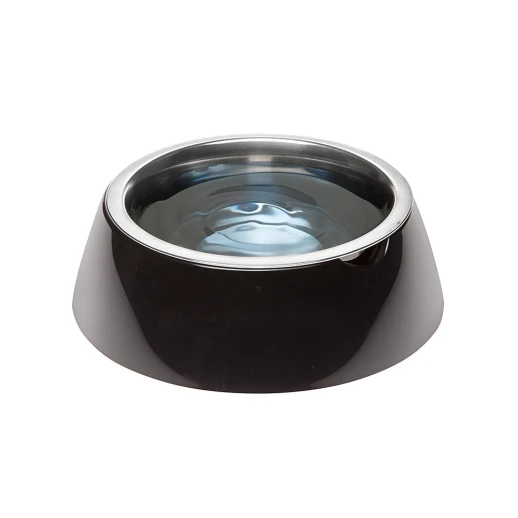 Металлическая миска Ferplast JOLIE SM на пластиковой подставке чёрная 0,5л