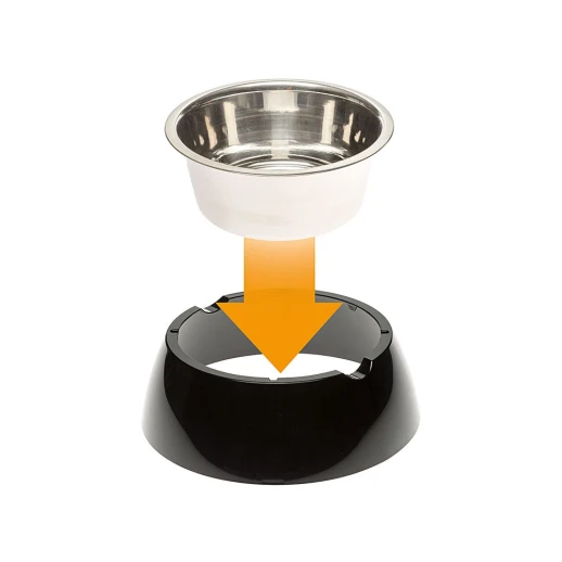 Металлическая миска Ferplast JOLIE SM на пластиковой подставке чёрная 0,5л