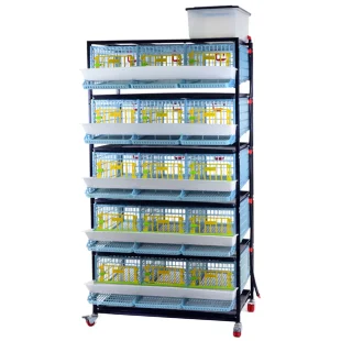Клетка для перепелов Cimuka Comfortplast 3 секции, 5 ярусов, 98x61x196 см, пластиковая, с яйцесборником