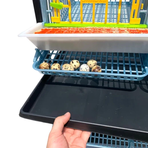 Клетка для перепелов Cimuka Comfortplast 3 секции 5 ярусов 98x61x196 см пластиковая с яйцесборником