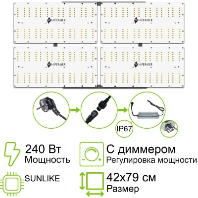 Комплект диммируемый Quantum board Sunlike 240 Вт (4х60)