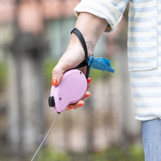 Рулетка Ferplast FLIPPYONE MINI розовая шнур 3м 8кг