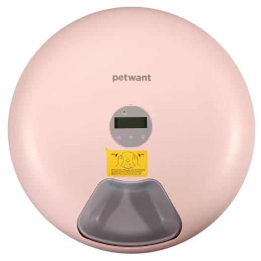 Автокормушка Petwant F6-LCD 6 секций, ж/к дисплей, розовая