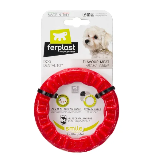 Игрушка-кольцо Ferplast SMILE XSMALL красная Ø 8,4 см термопластичный полиуретан