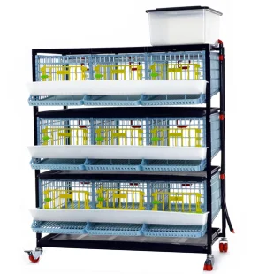Клетка для перепелов Cimuka Comfortplast 3 секции, 3 яруса, 98x61x132 см, пластиковая, с яйцесборником
