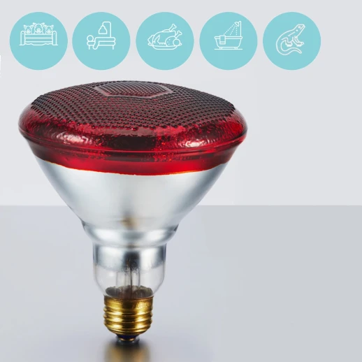 Лампа инфракрасная JK Lighting 150 Bт E27 PAR38 прессованное стекло рубин