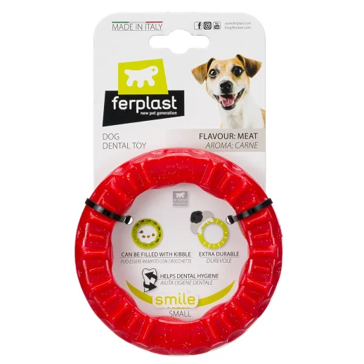 Игрушка-кольцо Ferplast SMILE SMALL красная Ø12 см термопластичный полиуретан