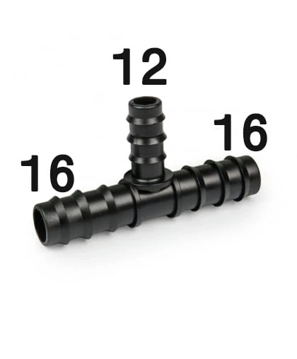 Тройник разветвитель для садовых шлангов с 16мм на 12 мм