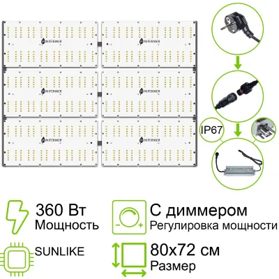 Комплект диммируемый Quantum board Sunlike 360 Вт (6х60)