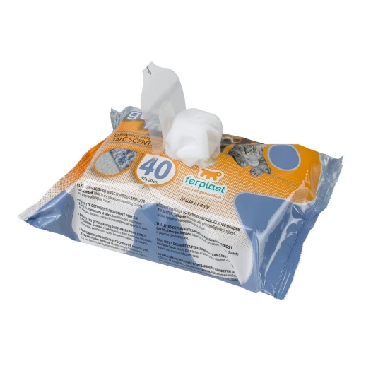 Гигиенические салфетки для кошек и собак 30х20 х40 с ароматом талька