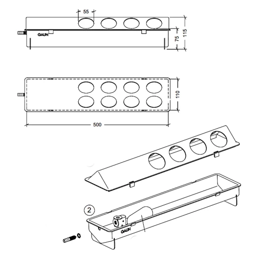 Поилка автоматическая Gaun для птиц пластик фиолетовая