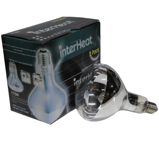 Лампа инфракрасная InterHeat 175 Вт Е27 R125 закаленное стекло прозрачная