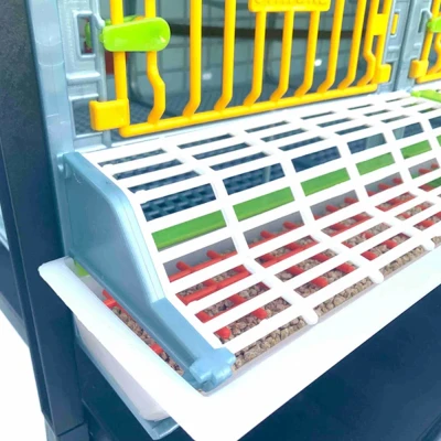 Клетка для перепелов Cimuka Comfortplast 3 секции 2 яруса 98x60x91 см пластиковая без яйцесборника