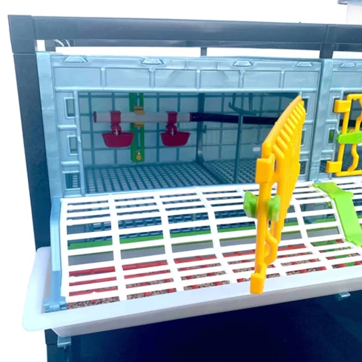 Клетка для перепелов Cimuka Comfortplast 3 секции 2 яруса 98x60x91 см пластиковая без яйцесборника