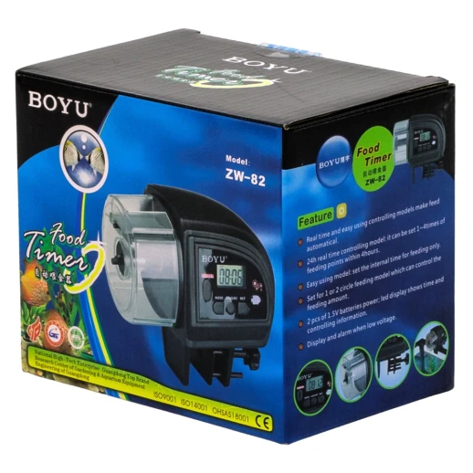 Автокормушка для рыб в аквариум Boyu ZW-82 с ЖК дисплеем и таймером