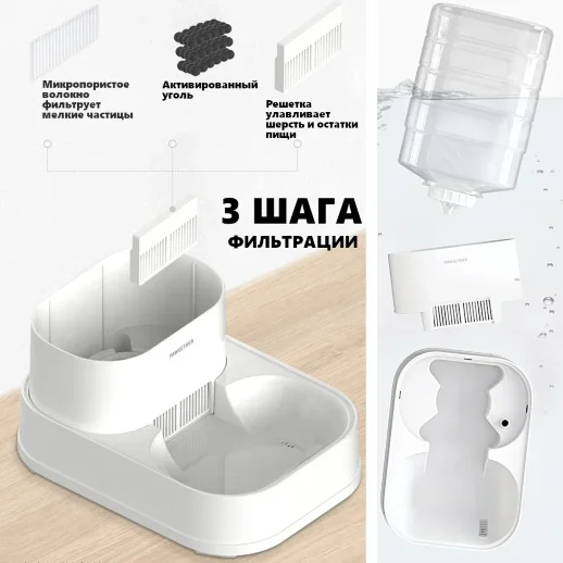 Набор автоматическая кормушка Pawgether FG100 и поилка FG200 объем 3,5 л