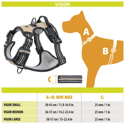Шлейка Ferplast VIGOR S нейлоновая светоотражающая коричневая