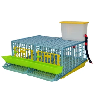 Клетка для перепелов Cimuka Comfortplast midi 2 секции, 58x61x46 см, пластиковая, с яйцесборником