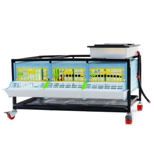 Клетка для перепелов Cimuka Comfortplast 3 секции, 1 ярус, 98x60x59 см, пластиковая, без яйцесборника