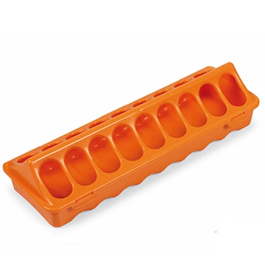 Кормушка-поилка лотковая Gaun 30 см пластик для цыплят оранжевая