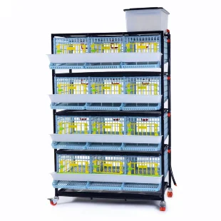 Клетка для перепелов Cimuka Comfortplast 3 секции, 4 яруса, 98x60x164 см, пластиковая, без яйцесборника
