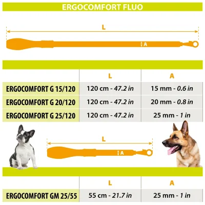 Поводок-водилка Ferplast ERGOFLUO GM25/55 с эргономичной ручкой розовый