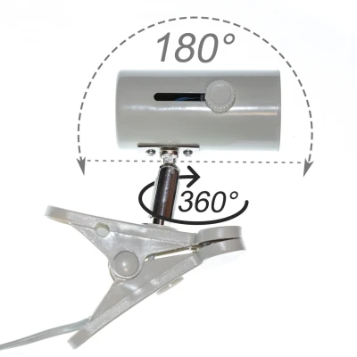 Патрон-прищепка E27 с выключателем белый