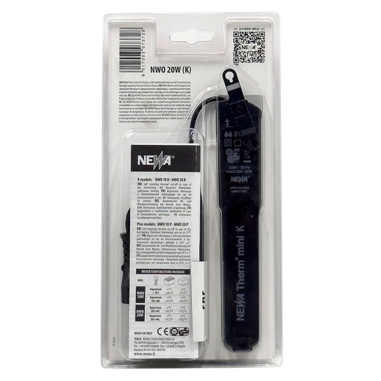 Нагреватель для воды аквариума Newa Therm Mini NWO-20K 230V 50Hz 20W автоматический до 30 л
