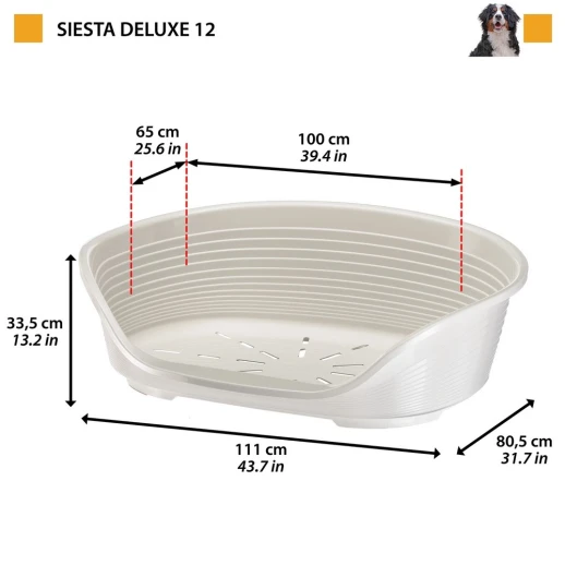 Лежак для собак Ferplast SIESTA DELUXE 12 пластиковый черный