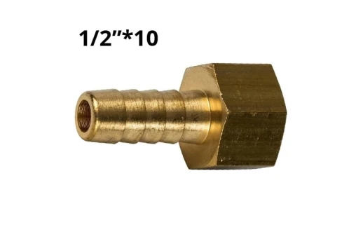 Штуцер латунный внутренняя резьба 1/2" на 10мм