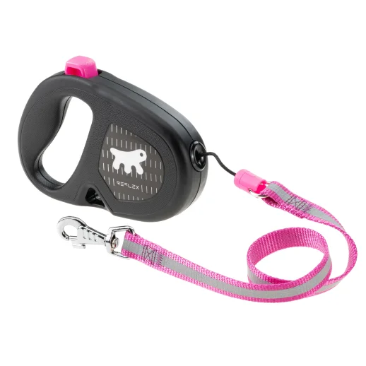Рулетка Ferplast FLIPPY ONE Reflex М фуксия шнур 5м 20 кг