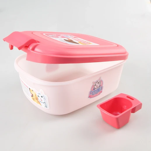 Контейнер Catidea для сухого корма на 5 л. 2 - 2,5 кг совок розовый