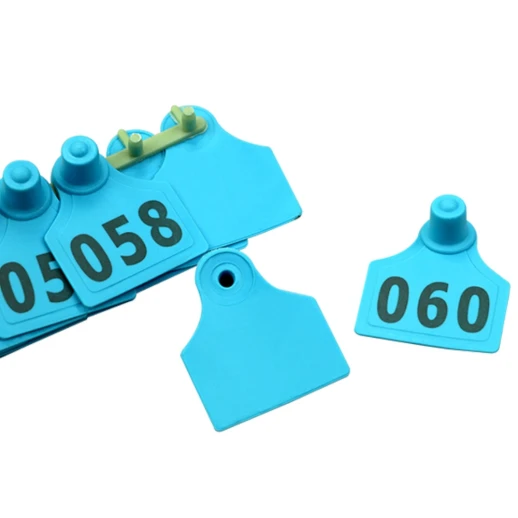 Бирка двойная LSTL для КРС 40*50 мм с номером 100 шт. голубая