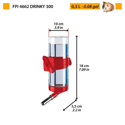 Поилка-шарик Ferplast DRINKY 300 куб. см. с креплением для грызунов