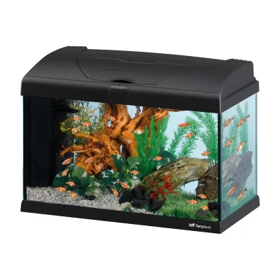 Стеклянный аквариум Ferplast CAPRI 50 LED со светодиодной лампой внутренним фильтром и нагревателем черный 40 л