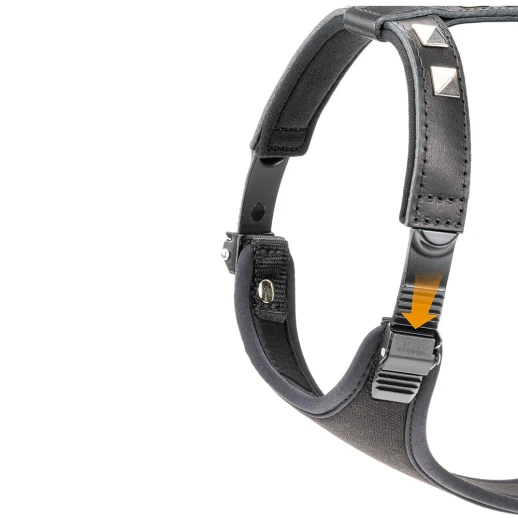 Шлейка Ferplast GIOTTO LUXOR M кожаная с микрорегулировкой чёрная