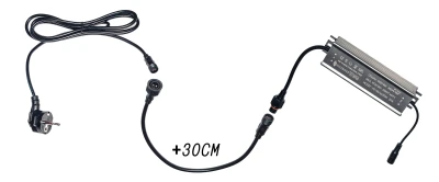 Черный сетевой провод 200 см для подключения драйвера