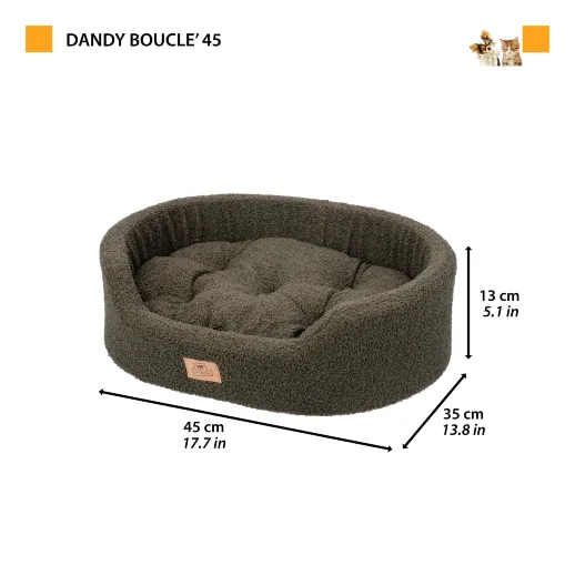 Лежак Ferplast DANDY 45 из мягкой ткани букле серый